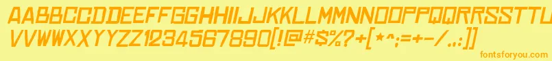 ChineserocksxpItalic Font – Orange Fonts on Yellow Background