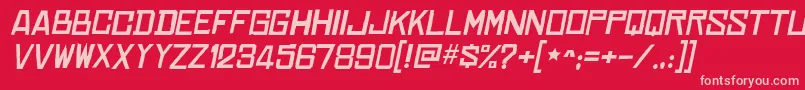 Шрифт ChineserocksxpItalic – розовые шрифты на красном фоне