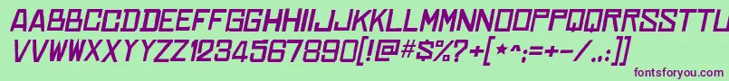 ChineserocksxpItalic Font – Purple Fonts on Green Background