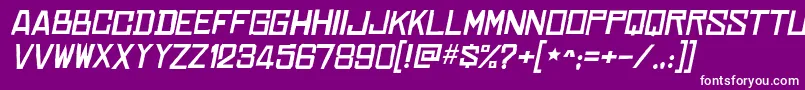 フォントChineserocksxpItalic – 紫の背景に白い文字