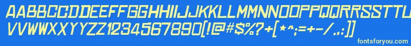 ChineserocksxpItalic Font – Yellow Fonts on Blue Background