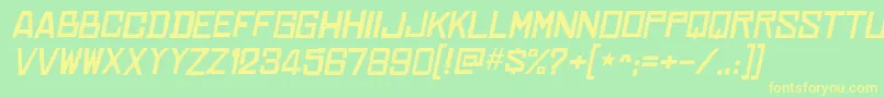 ChineserocksxpItalic Font – Yellow Fonts on Green Background