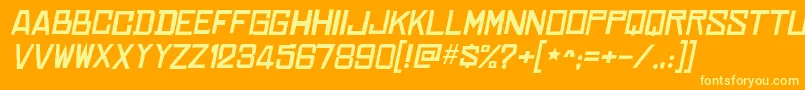 ChineserocksxpItalic Font – Yellow Fonts on Orange Background