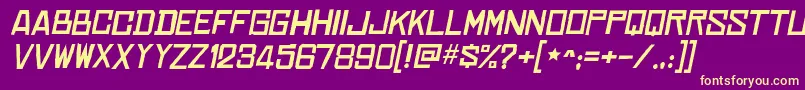 ChineserocksxpItalic Font – Yellow Fonts on Purple Background