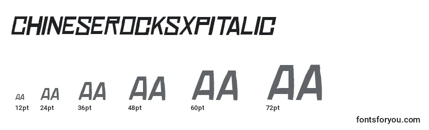 Размеры шрифта ChineserocksxpItalic