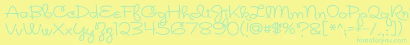 Rickles Font – Green Fonts on Yellow Background