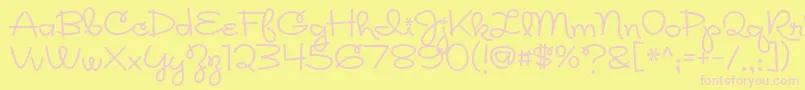 Rickles Font – Pink Fonts on Yellow Background