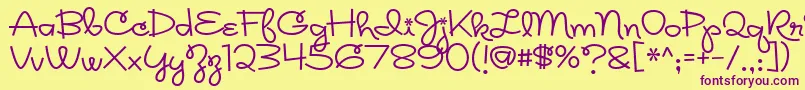 Rickles Font – Purple Fonts on Yellow Background