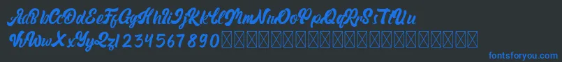 Rickon Font – Blue Fonts on Black Background
