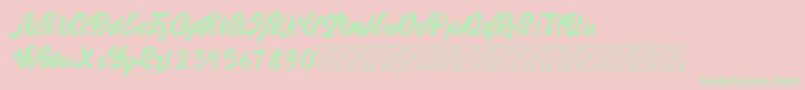 Rickon Font – Green Fonts on Pink Background