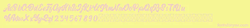 Rickon Font – Pink Fonts on Yellow Background