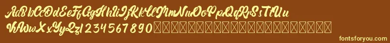 Rickon Font – Yellow Fonts on Brown Background