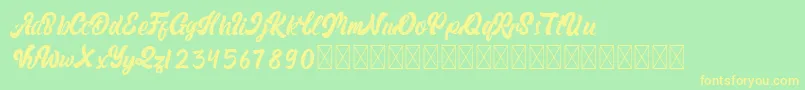 Rickon Font – Yellow Fonts on Green Background