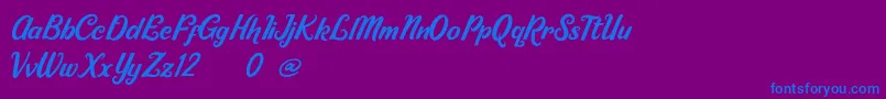 Шрифт Ricky Lhambert demo – синие шрифты на фиолетовом фоне