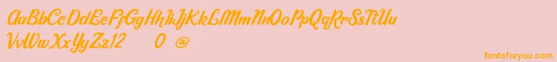 Ricky Lhambert demo Font – Orange Fonts on Pink Background