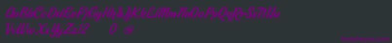 Ricky Lhambert demo Font – Purple Fonts on Black Background