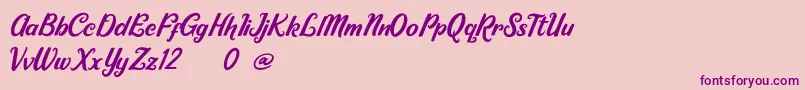 Ricky Lhambert demo Font – Purple Fonts on Pink Background