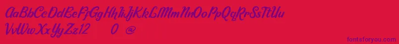 Ricky Lhambert demo Font – Purple Fonts on Red Background