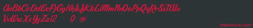 Ricky Lhambert demo Font – Red Fonts on Black Background