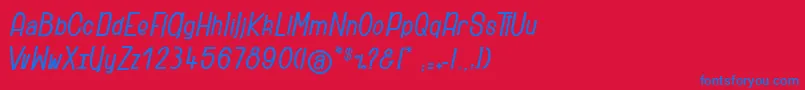 Ridiculous Font – Blue Fonts on Red Background