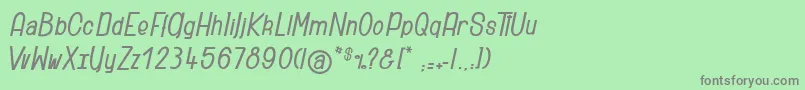 フォントRidiculous – 緑の背景に灰色の文字