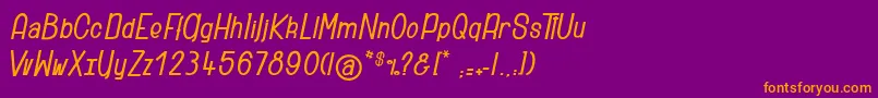 Ridiculous Font – Orange Fonts on Purple Background