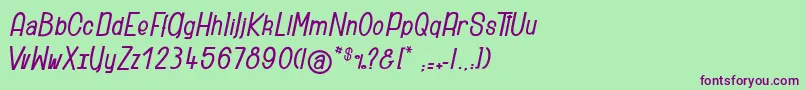 Ridiculous Font – Purple Fonts on Green Background