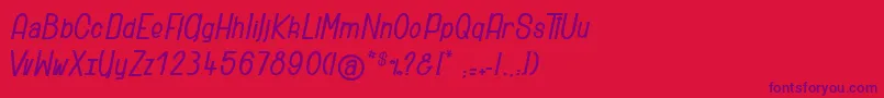 Ridiculous Font – Purple Fonts on Red Background