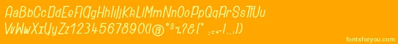 Ridiculous Font – Yellow Fonts on Orange Background
