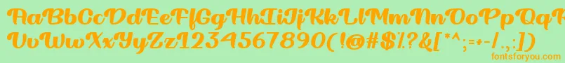 Ridin Dirty   Font – Orange Fonts on Green Background