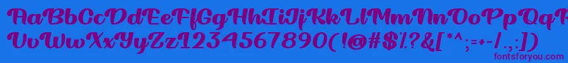 Ridin Dirty   Font – Purple Fonts on Blue Background