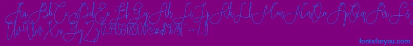Rieesflomeo Font – Blue Fonts on Purple Background
