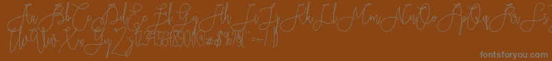 フォントRieesflomeo – 茶色の背景に灰色の文字