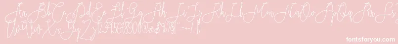 Rieesflomeo-Schriftart – Weiße Schriften auf rosa Hintergrund