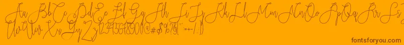 Rieesflomeo Font – Brown Fonts on Orange Background