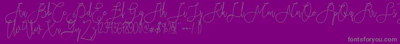 Rieesflomeo Font – Gray Fonts on Purple Background