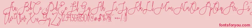 Rieesflomeo-Schriftart – Rote Schriften auf rosa Hintergrund