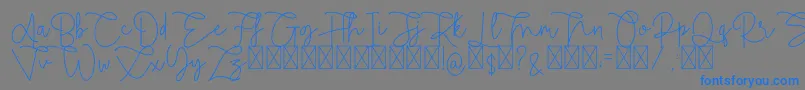 フォントRietha – 灰色の背景に青い文字