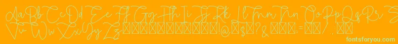 Rietha Font – Green Fonts on Orange Background