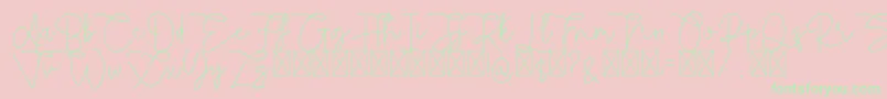 Rietha Font – Green Fonts on Pink Background