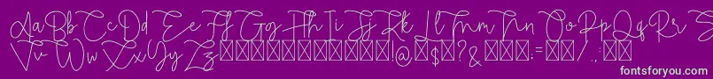 Rietha Font – Green Fonts on Purple Background