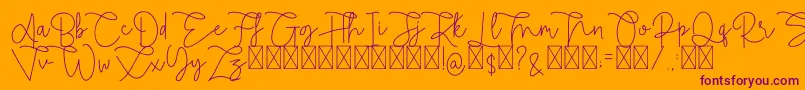 Rietha Font – Purple Fonts on Orange Background