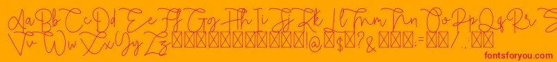 Rietha-Schriftart – Rote Schriften auf orangefarbenem Hintergrund