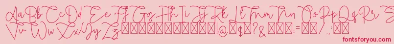 Rietha Font – Red Fonts on Pink Background