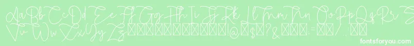 フォントRietha – 緑の背景に白い文字