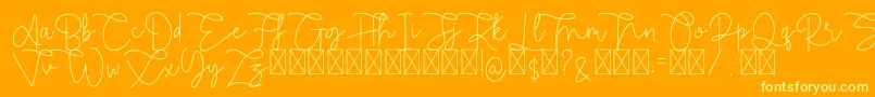 Rietha Font – Yellow Fonts on Orange Background