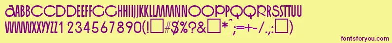 OrganRegularDb Font – Purple Fonts on Yellow Background