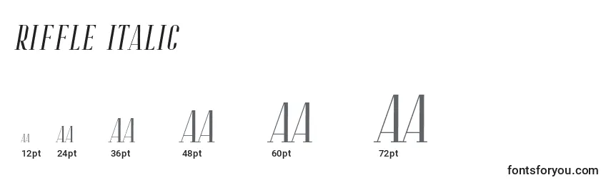 Größen der Schriftart Riffle Italic