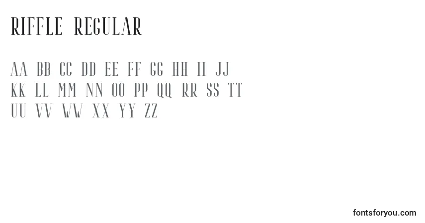 Czcionka Riffle Regular – alfabet, cyfry, specjalne znaki