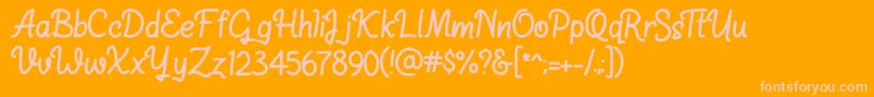 Rigenno Font – Pink Fonts on Orange Background